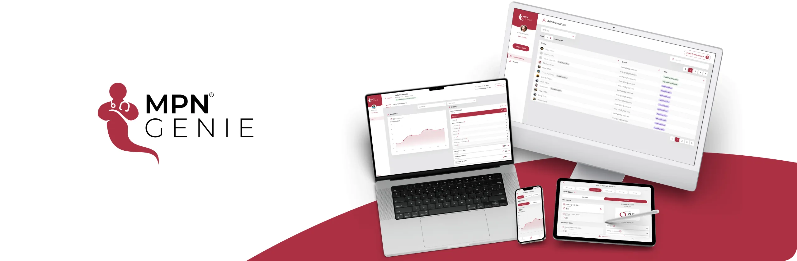 Écosystème MPN : application web, console de gestion, tablette et téléphone